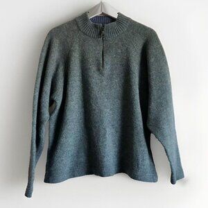 Vintage‎ Pendleton Sweater Men's M Green Lambswool Blend Pullover 1/4 Zip